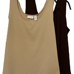 2 Chico Microfiber tank tops size 2 (12-14) tan/brown
